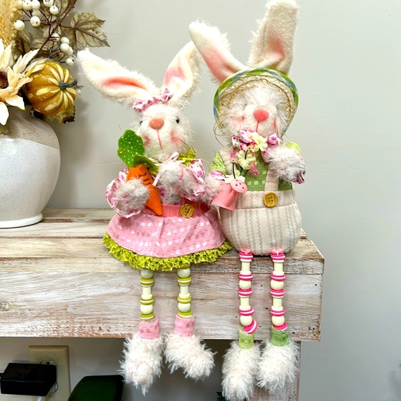 Bunnies Sitting on a Ledge - Picture 1 of 8